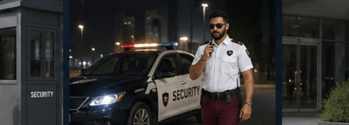 Patrolling Security Guards on Duty at Night Saudi Arabia
