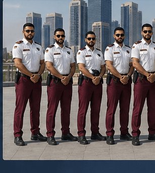 Private Security Guards in Full Uniform at Saudi Arabia Construction Project